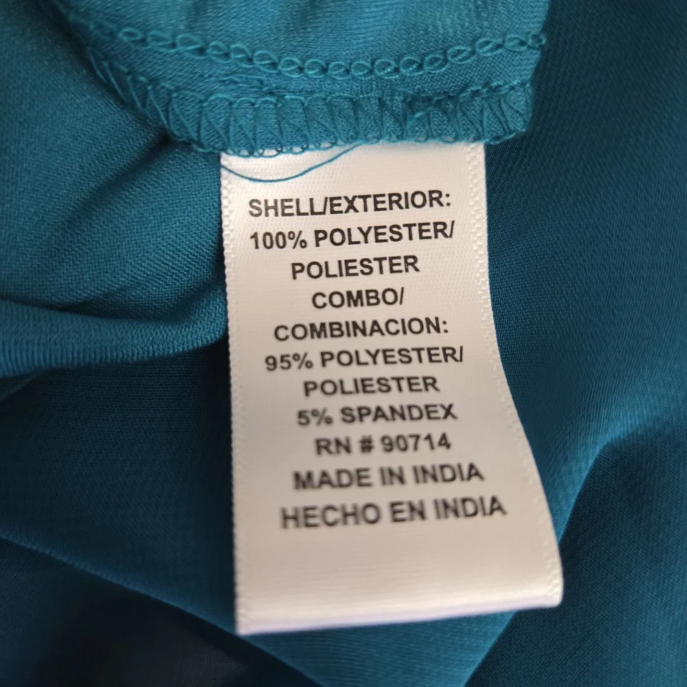NWT MSK Teal Embellished Cape Overlay Dress Size M - Picture 13 of 14